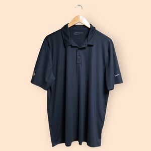 Nike Golf Dri-Fit Black Polo Shirt Jim Beam Black Whiskey Embroidered MENS Large